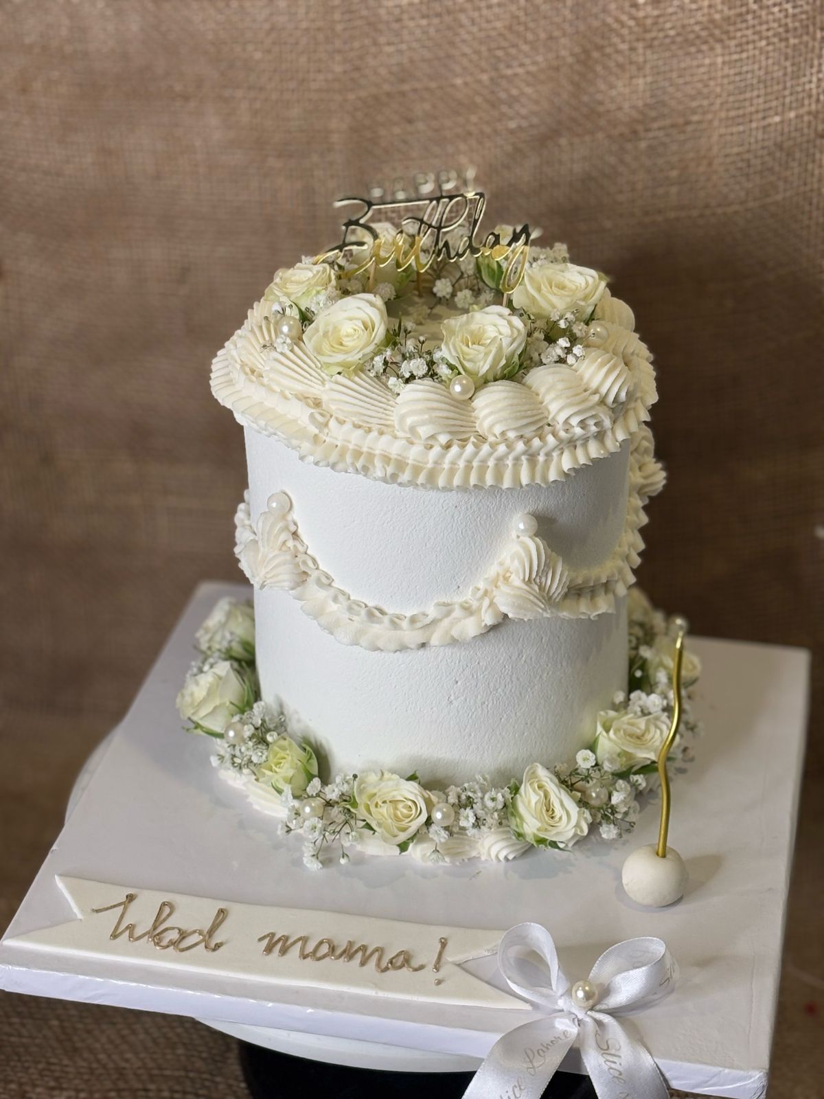 Classic Floral Pearl Cake (2 lbs)