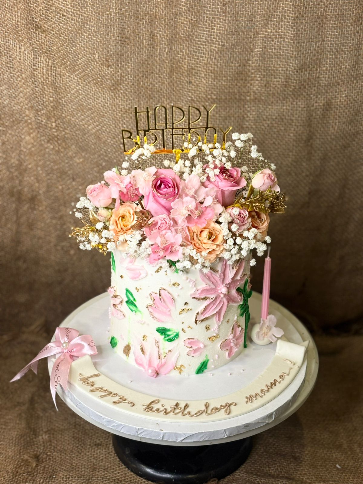 Blush Bloom Luxury Floral Cake (3lbs)