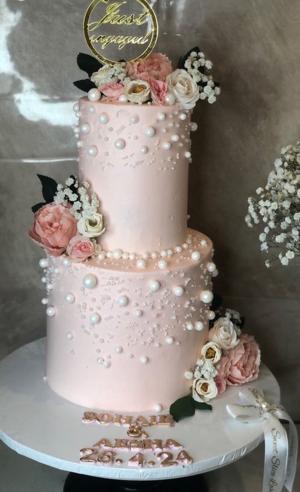 Blush Pearl Elegance Cake (6 lbs)