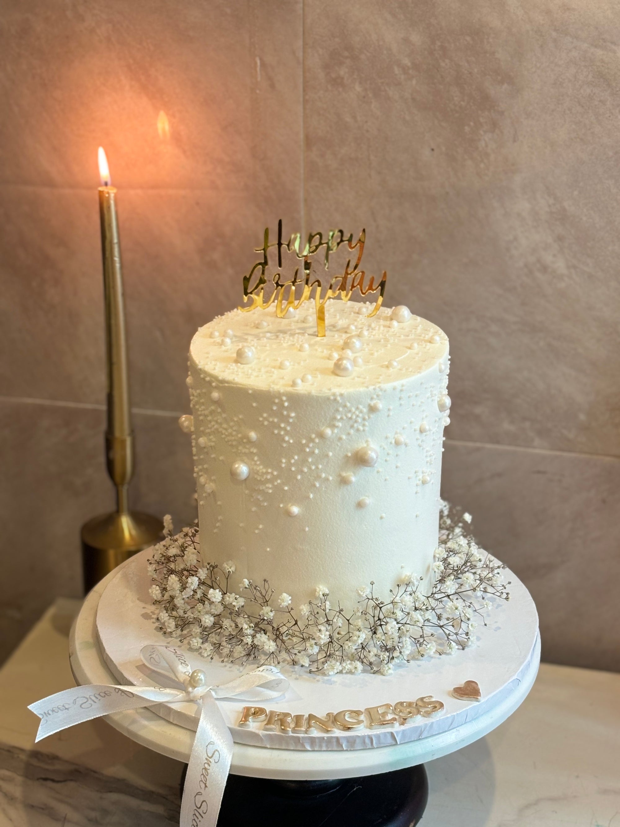 Pearl Elegance Birthday Cake (3 lbs)